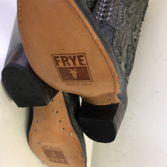 Frye Deborah Deco Studded Tall Western Boot Charcoal - Picture 9 of 11